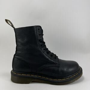 Dr. Doc Martens Pascal 1460 Combat Boots Womens Size 6 Black Virginia Leather